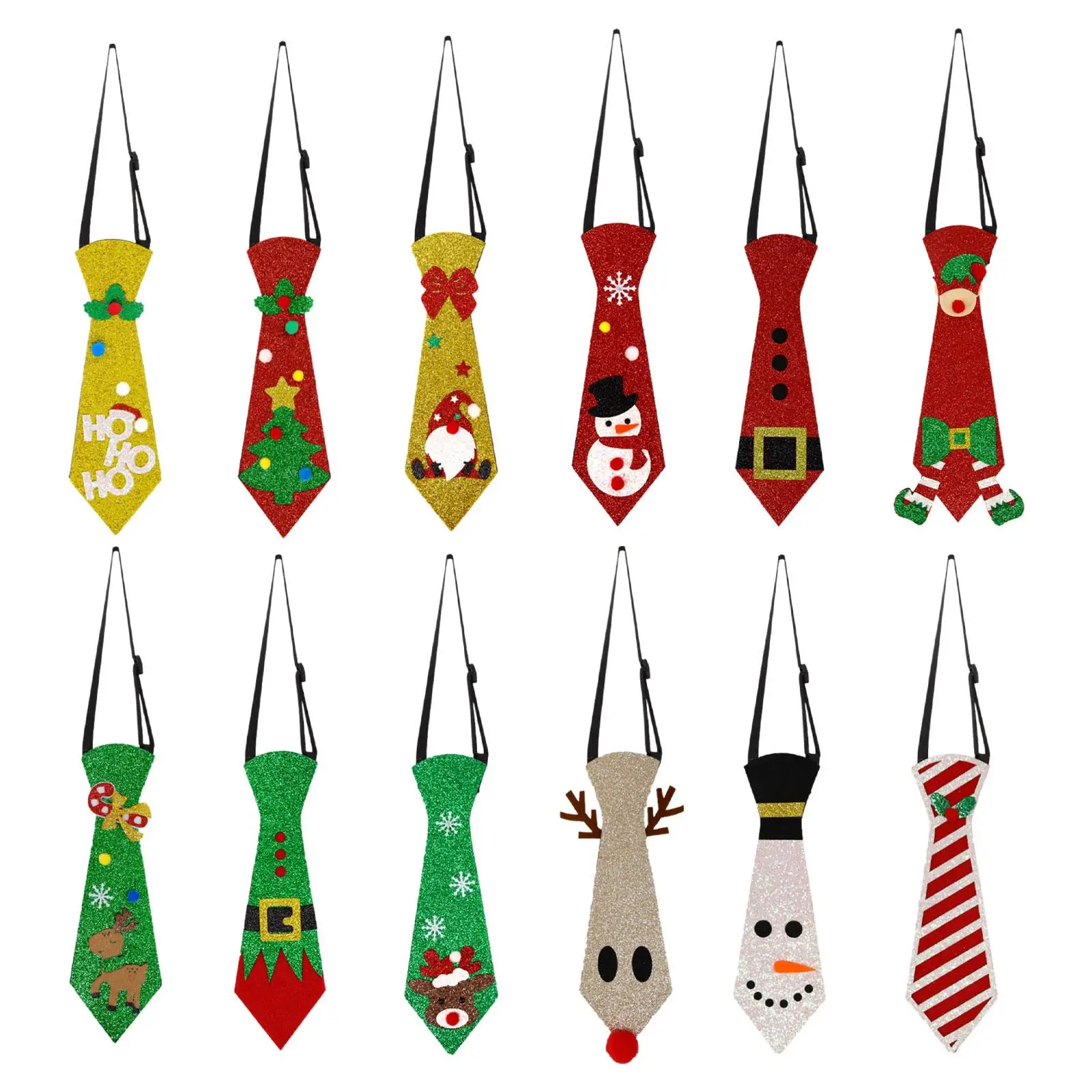 

Merry Christmas Tie Festival Themes Ties for Family Gathering Stage Performance Ages 3-10 Years Old Theme Parties Christmas Gift