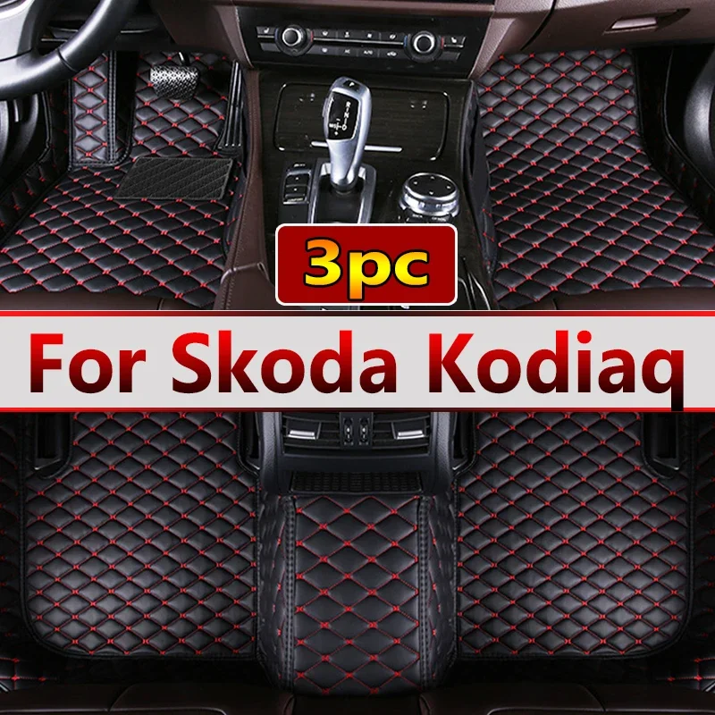 

Автомобильные коврики для Skoda Kodiaq NS7 2017 ~ 2022 2018, автомобильные коврики, кожаные напольные коврики, аксессуары для интерьера автомобиля, 7 сидений