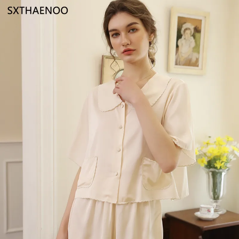 Летняя Модная элегантная женская пижама SXTHAENOO, Высококачественная Пижама с коротким рукавом, Женский комплект, 2 штуки
Летняя Модная элегантная женская пижама SXTHAENOO, Высококачественная Пижама с коротким рукавом, Женский комплект, 2 штуки