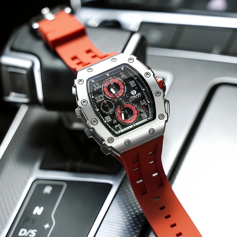 TSAR BOMBA Men's Sports Quartz Watch TMI VK67 Stainless Steel Sapphire Crystal Mirror 50M Waterproof Chronograph
TSAR BOMBA Men's Sports Quartz Watch TMI VK67 Stainless Steel Sapphire Crystal Mirror 50M Waterproof Chronograph