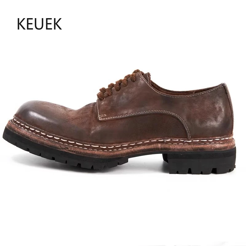 New High End Vintage Thick Sole Derby Oxford Shoes Men Wedding Genuine Leather Comfortable Work Fashion Male Leather Shoes 5A
New High End Vintage Thick Sole Derby Oxford Shoes Men Wedding Genuine Leather Comfortable Work Fashion Male Leather Shoes 5A