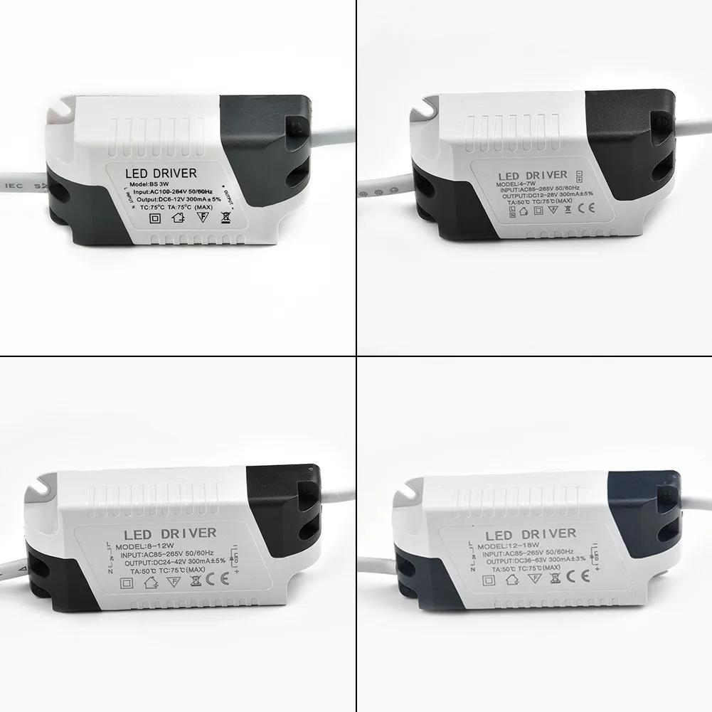 

LED Driver 300mA AC 85-265V To DC 12-68V Lighting Transformer LED Ceiling Lamps Power Supplies Adapter 1-3W 4-7W 8-12W/12-18W