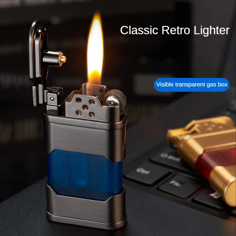 Cigarette Lighter Smoke Accessories, Butane Torch Gasoline Lighters, Retro Grinding Wheel Flame, Windproof Cool Gifts for Men
Cigarette Lighter Smoke Accessories, Butane Torch Gasoline Lighters, Retro Grinding Wheel Flame, Windproof Cool Gifts for Men