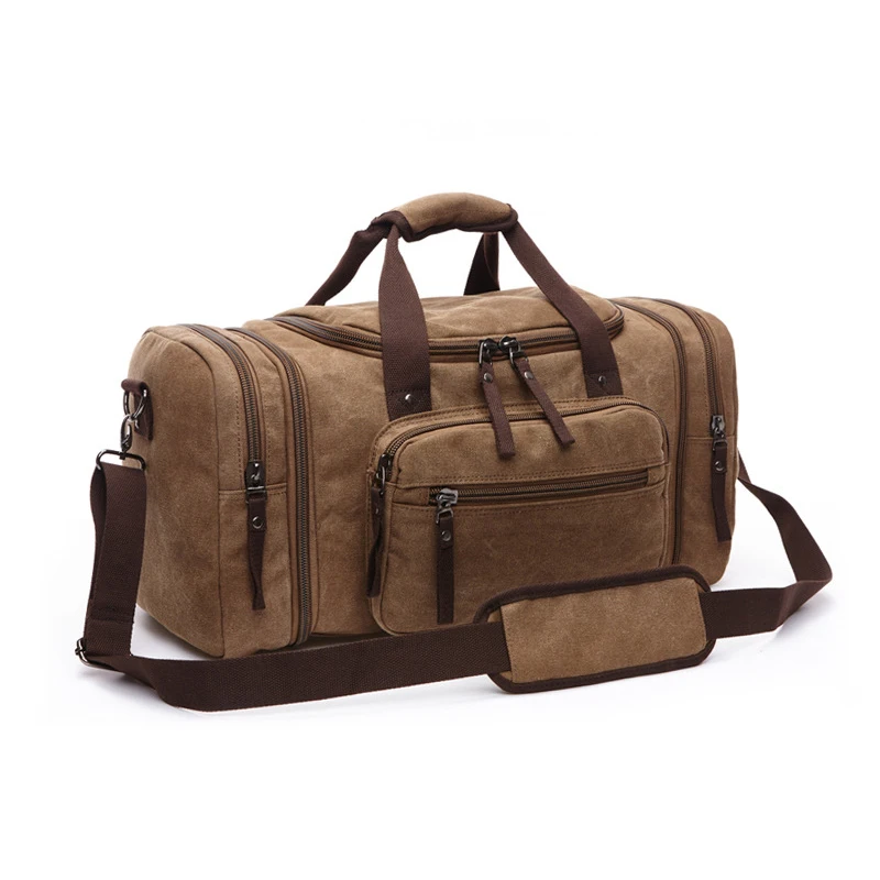 

Men Hand Luggage Large Capacity Travel Duffle Bags Canvas Travel Bags Weekend Shoulder Bags Multifunctional Overnight Duffel Bag