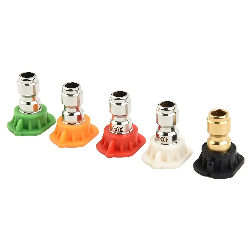 5PCS 1/4inch Pressure Washer Spray Tips Nozzles High Power Kit Quick Connect Set 0° 15° 25° 40° Watering Soap Nozzle Water Jet
5PCS 1/4inch Pressure Washer Spray Tips Nozzles High Power Kit Quick Connect Set 0° 15° 25° 40° Watering Soap Nozzle Water Jet