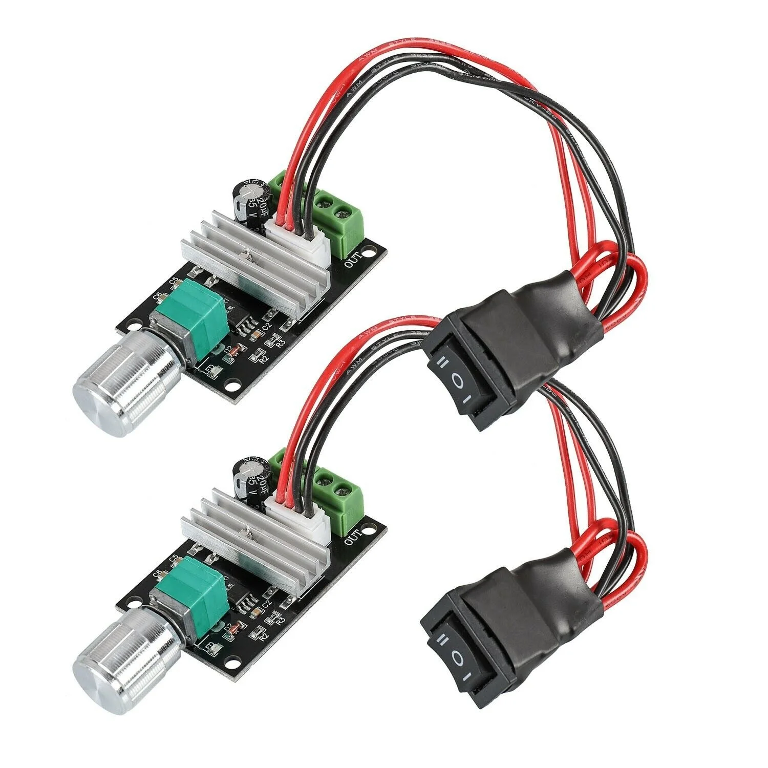 2x DC 6V12V24V28V 3A PWM Motor Speed Controller Adjustable Driver Reverse Switch DC Motor Speed Regulator Switches Speed Control
2x DC 6V12V24V28V 3A PWM Motor Speed Controller Adjustable Driver Reverse Switch DC Motor Speed Regulator Switches Speed Control
