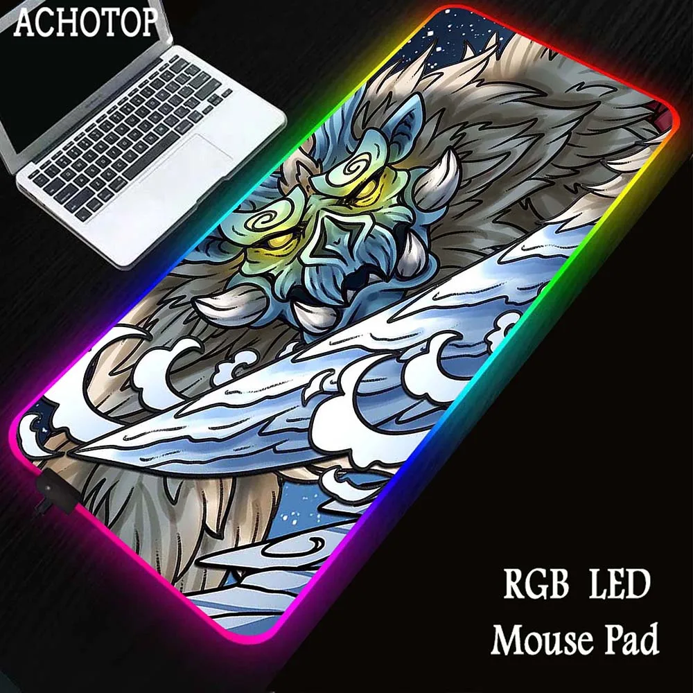 

Monster Hunter LED Mousepad Backlight Mouse Pad XXL Rubber Carpet RGB Locked Edge Mouse Mat 900x400mm Gaming Speed Keyboard Pads