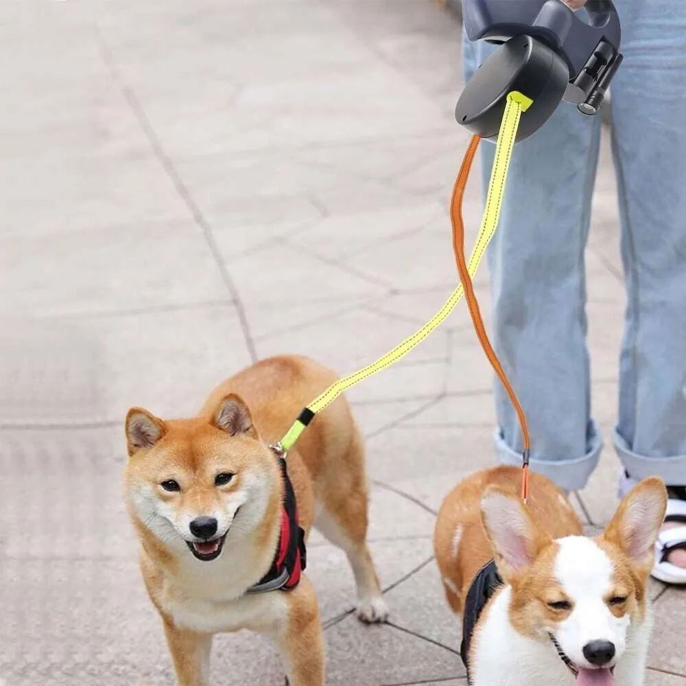 Retractable Pet Lead Leash 2 Dogs Double Rope Leashes with Flashlight Tangle Dual Doggie 360 Swivel No Tangle 3M Ropes: 3 - 5 Days Free Delivery Only UK Retractable Pet Lead Leash 2 Dogs Double Rope Leashes with Flashlight Tangle Dual Doggie 360 Swivel No Tangle 3M Ropes: 3 - 5 Days Free Delivery Only UK