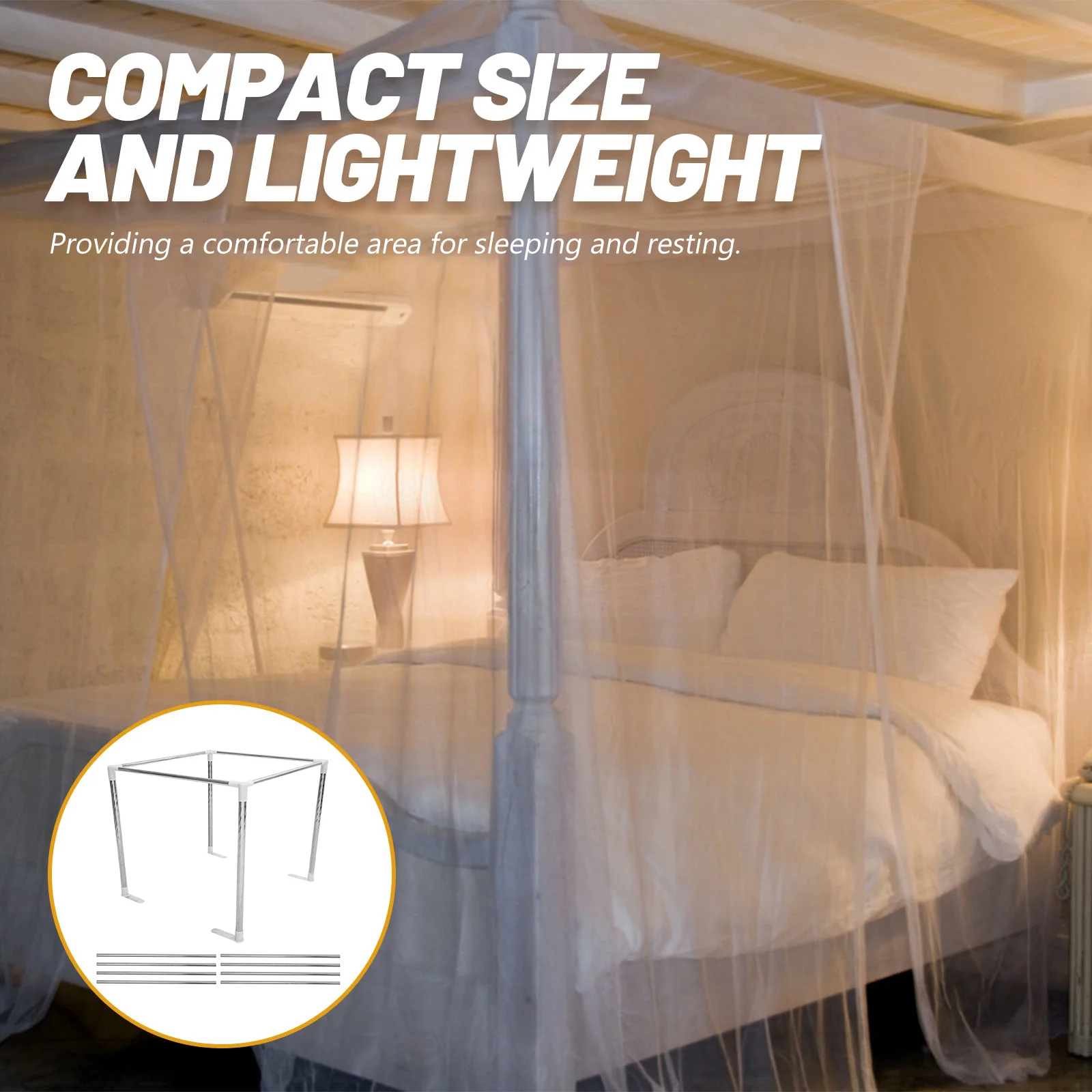 Canopy Net Frame Stainless Steel Bedding Frame Bed Canopy Frame Bracket for 2m Bed
Canopy Net Frame Stainless Steel Bedding Frame Bed Canopy Frame Bracket for 2m Bed