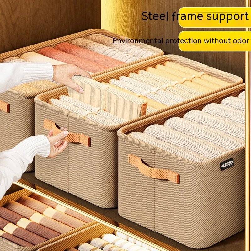 Clothes Storage Baskets for Closet with Large Capacity Free-standing Thick Storage Rack for Pants Foldable with Steel Frame
Clothes Storage Baskets for Closet with Large Capacity Free-standing Thick Storage Rack for Pants Foldable with Steel Frame