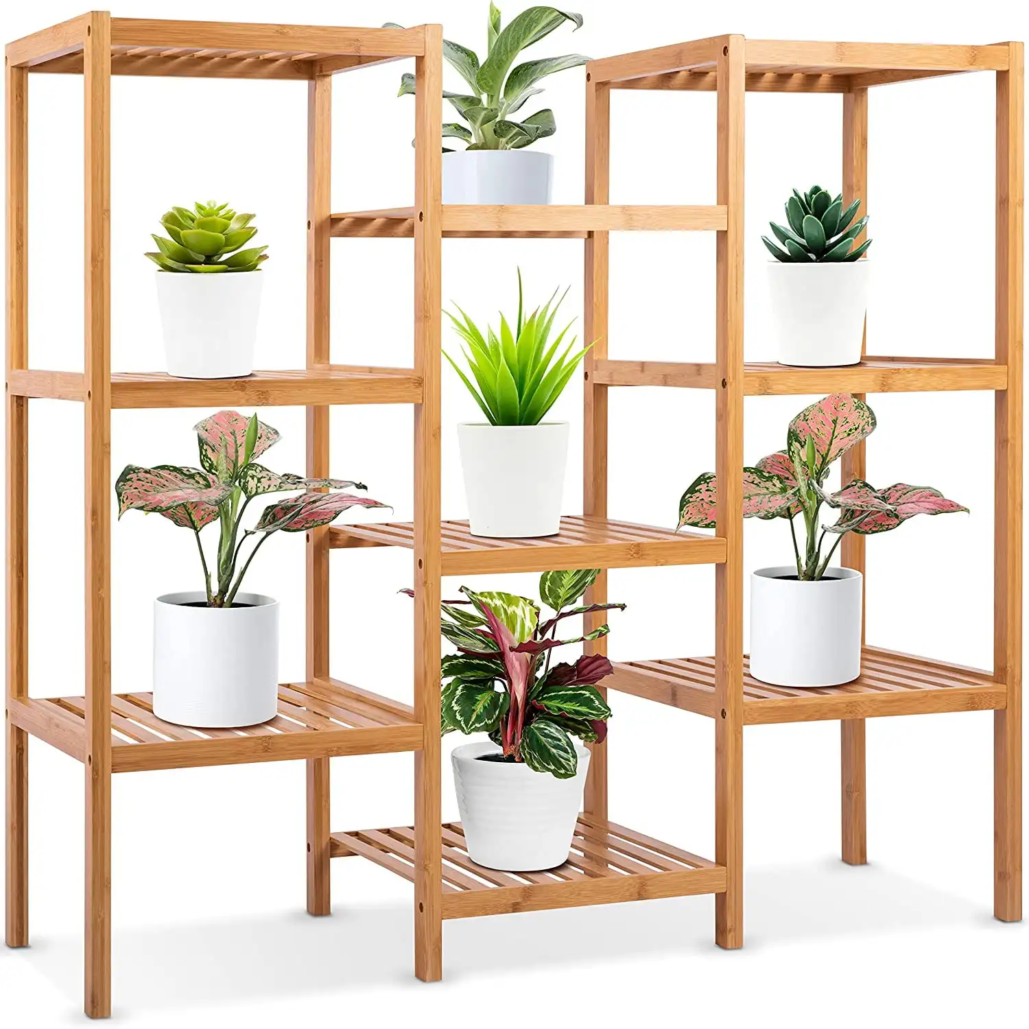 Bamboo 9 Tier Plant Stand Freestanding Storage Shelves for Multiple Potted Plants, Wood
Bamboo 9 Tier Plant Stand Freestanding Storage Shelves for Multiple Potted Plants, Wood