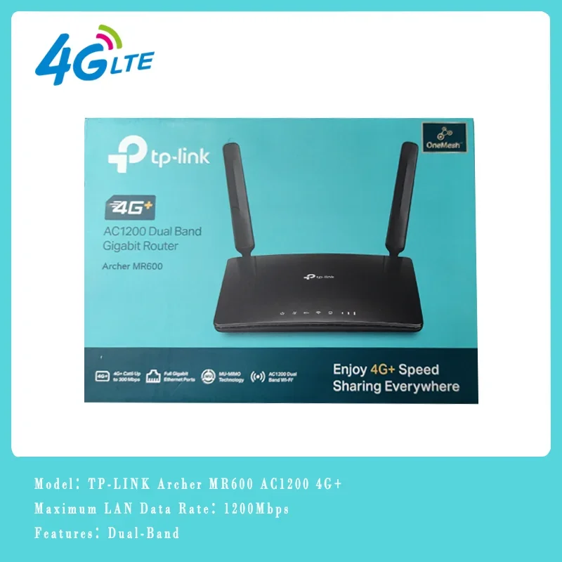 

Tp-link Archer MR600 4G+Cat6 AC1200 Wireless Dual-Band Gigabit Router