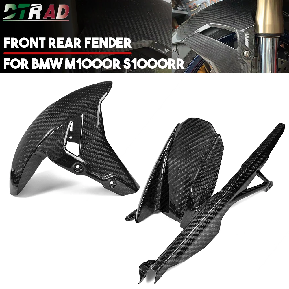 

With M Logo Carbon Fiber Front Fender & Rear Mudguard Chain Guard For BMW S1000R S1000RR M1000R M1000RR Motorcycle Accessories