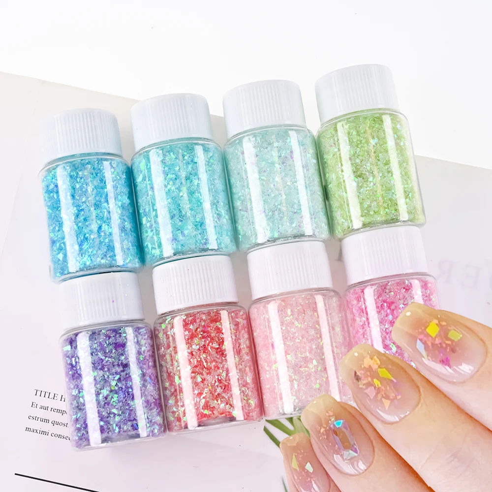 20ml/Bottle Irregular Holographic Broken Glass Paper Fragment Holographic Foil DIY Nail Sequins Shiny Flakes Mermaid Opal Powder
20ml/Bottle Irregular Holographic Broken Glass Paper Fragment Holographic Foil DIY Nail Sequins Shiny Flakes Mermaid Opal Powder