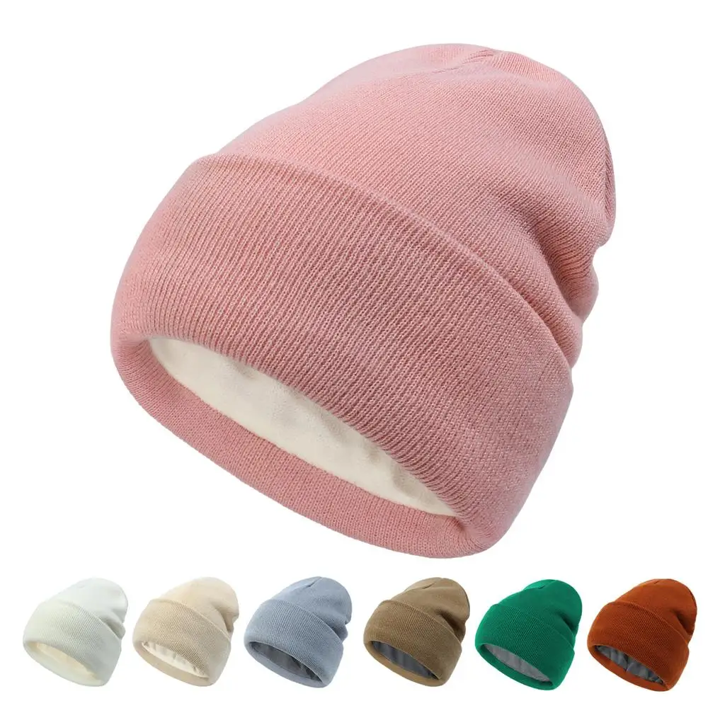 

Winter Warm Beanie Hat Soft Knit Thick Ski Hats Fleece Lined Skull Cuff Cap for Men Women