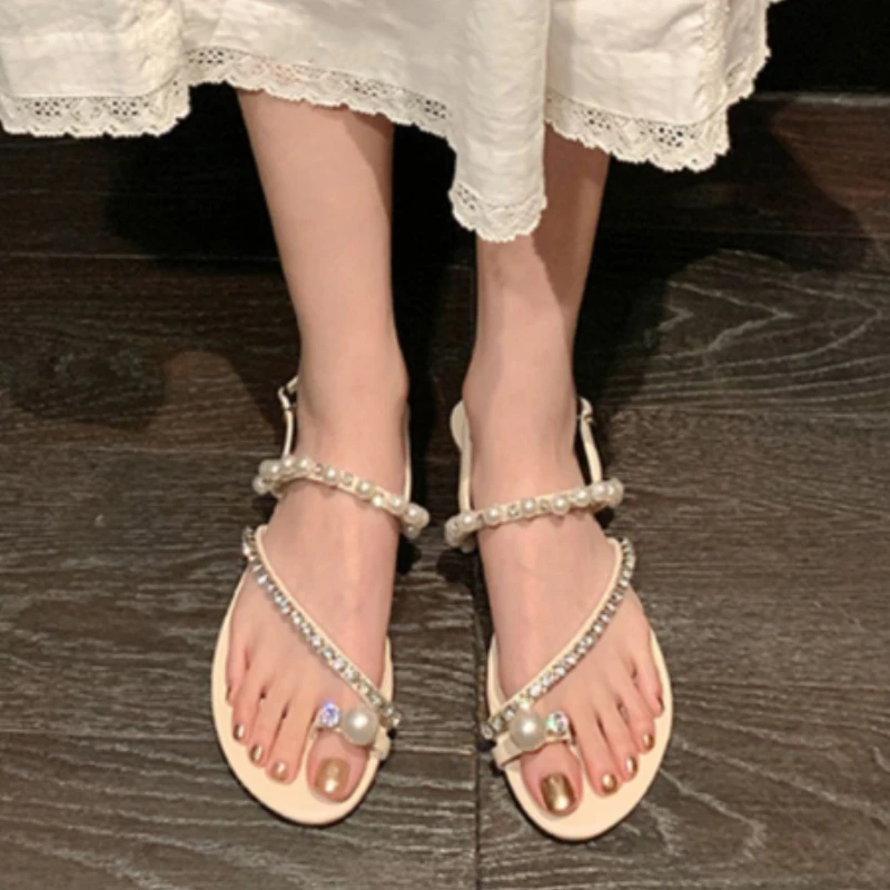 Fashion Women's Sandals on Sale Summer Clip Toe One Word Buckle Shoes Sexy Design Pearl String Bead Sandals Casual Ladies Shoes
Fashion Women's Sandals on Sale Summer Clip Toe One Word Buckle Shoes Sexy Design Pearl String Bead Sandals Casual Ladies Shoes