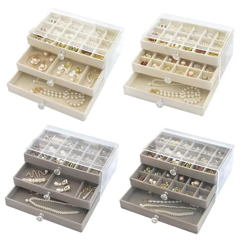 Шкатулка для хранения ювелирных изделий, многослойный прозрачный ящик из фланелевой ткани для демонстрации колец, сережек, ожерелий
Шкатулка для хранения ювелирных изделий, многослойный прозрачный ящик из фланелевой ткани для демонстрации колец, сережек, ожерелий