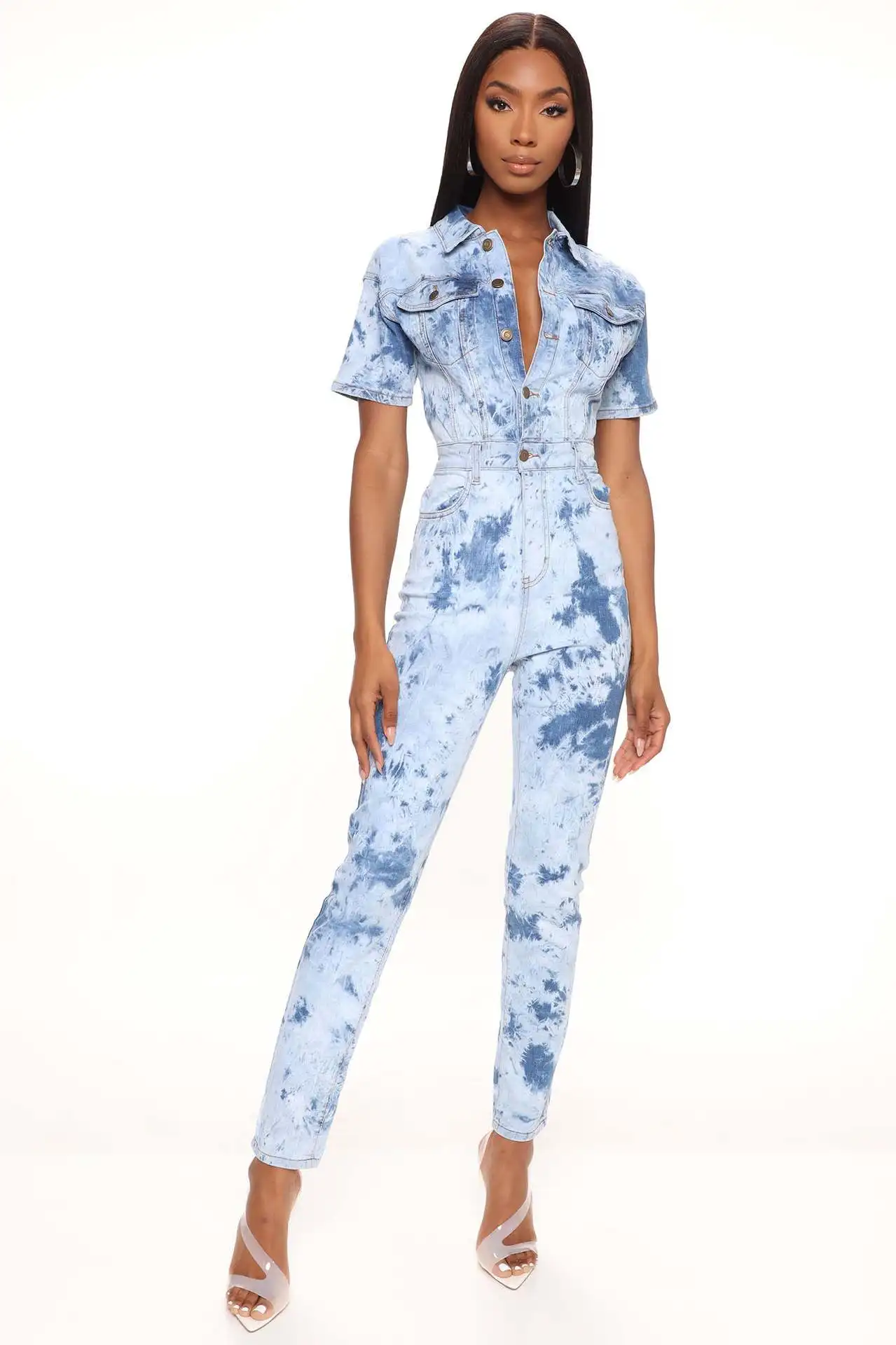 New Sexy and Fashionable Washed Flower tied Floated denim jumpsuit
New Sexy and Fashionable Washed Flower tied Floated denim jumpsuit