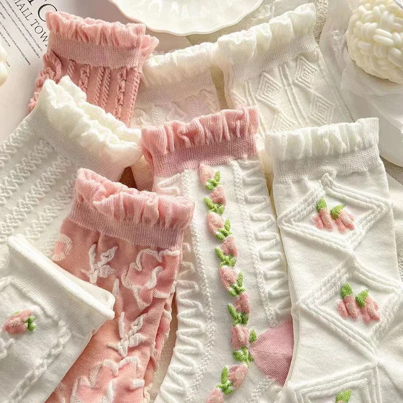 1Pair Harajuku JK Girl Lolita White Socks Cherry Blossom Floral Print Sock Breathable Casual Cotton Daily Women Middle Tube Sock
1Pair Harajuku JK Girl Lolita White Socks Cherry Blossom Floral Print Sock Breathable Casual Cotton Daily Women Middle Tube Sock