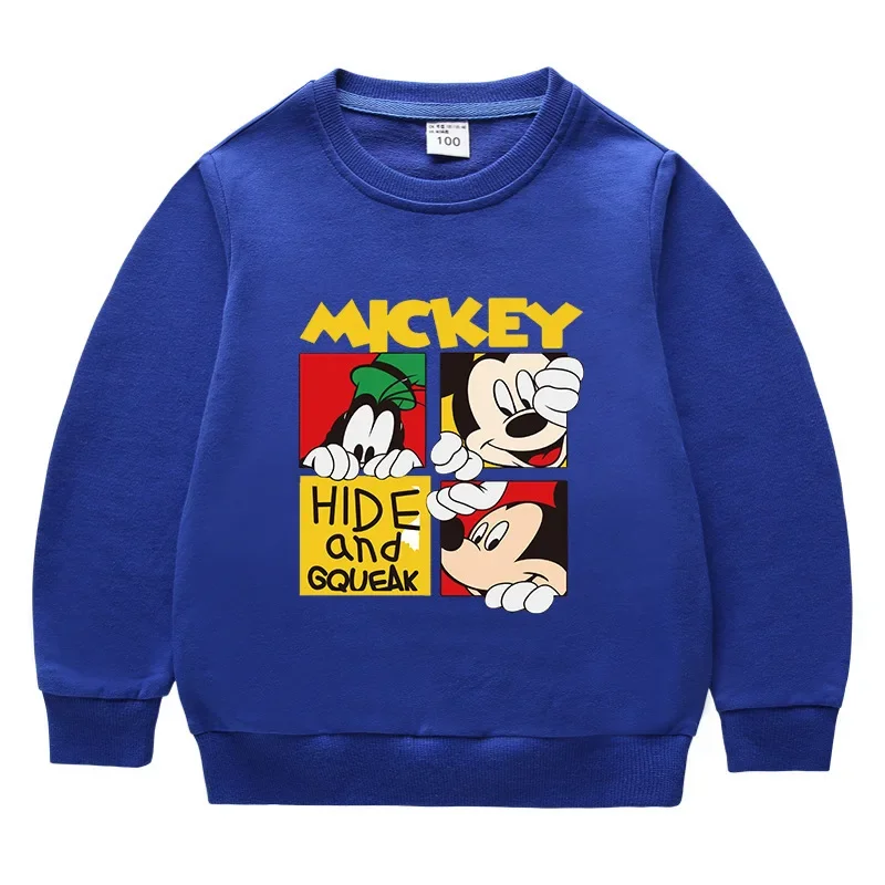 

MINISO Disney Mickey Mouse and Donald Duck New Children's Clothing Round Neck Sweatshirt Long Sleeve Cotton Baby Top