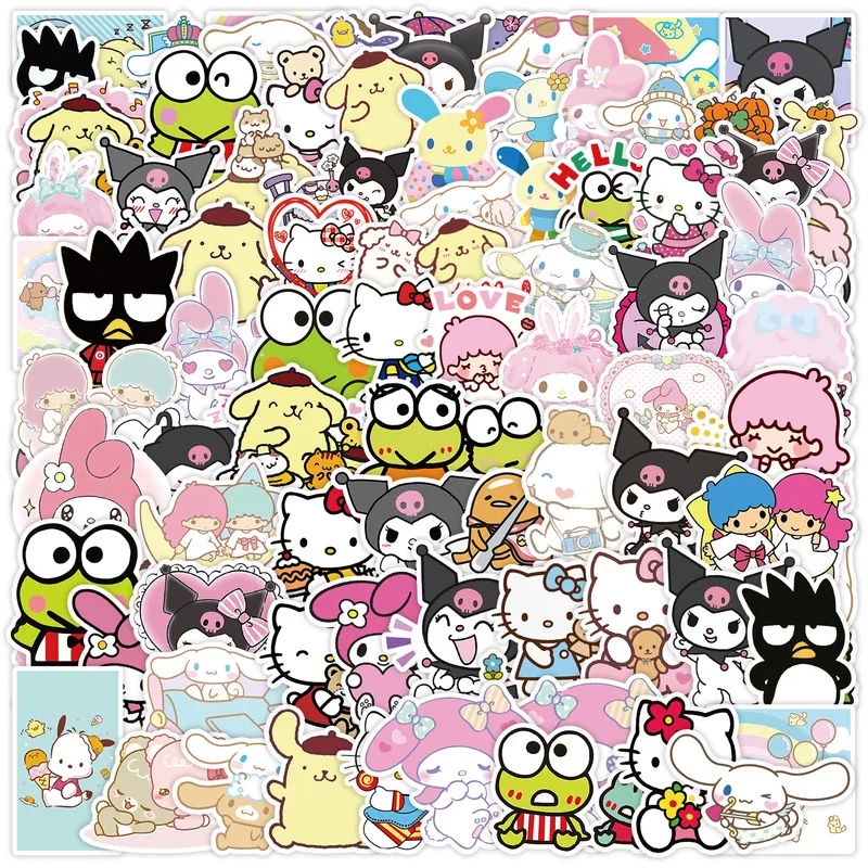 Новинка 100/200 шт. Sanrio Мультяшные стикеры Kawaii Girls Kuromi Cinnamoroll наклейки для ноутбука милые детские стикеры подарки
Новинка 100/200 шт. Sanrio Мультяшные стикеры Kawaii Girls Kuromi Cinnamoroll наклейки для ноутбука милые детские стикеры подарки