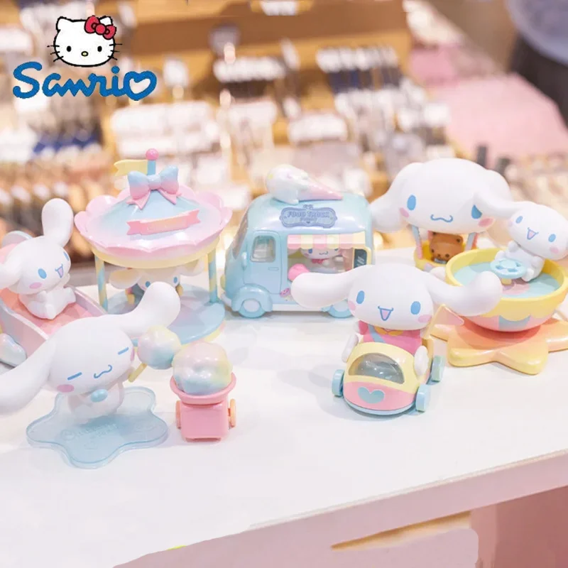 

Sanrio мультфильм Cinnamoroll маленький рай серия фигурка кавайная Аниме Коллекция ПВХ Модель Статуя куклы Девочки подарок на день рождения Декор