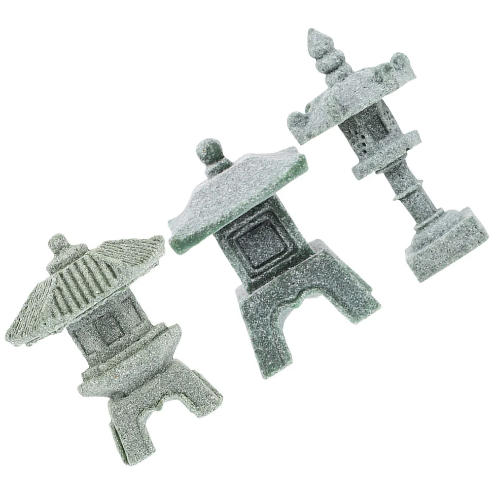 3 Pcs Japanese Tower Light Decoration Pagoda Sculpture Statue Gardening Ornament Miniature 
3 Pcs Japanese Tower Light Decoration Pagoda Sculpture Statue Gardening Ornament Miniature