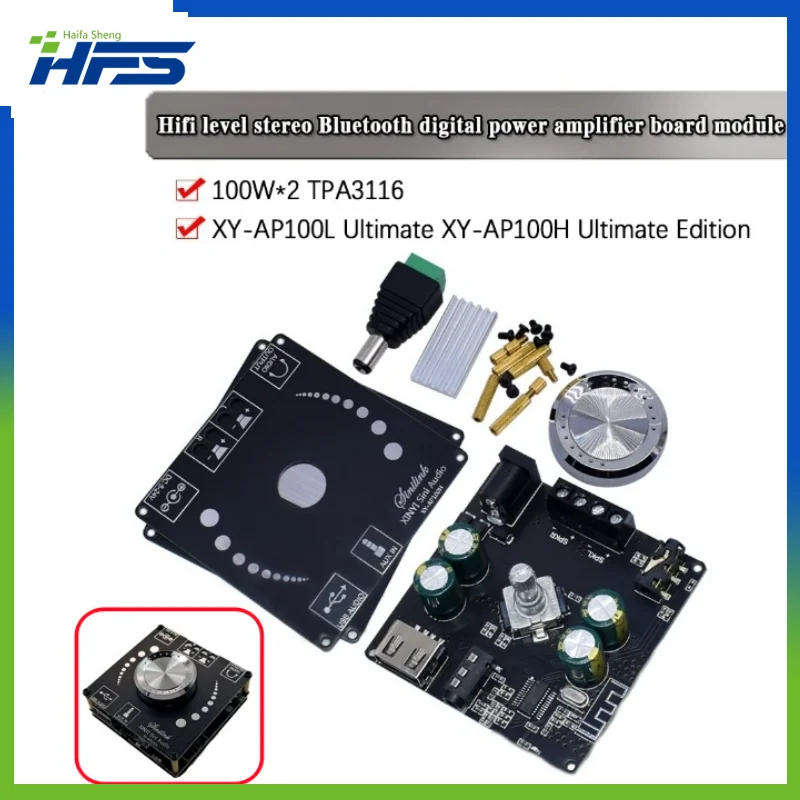 XY-AP100H 100 Вт + 100 Вт двойной TPA3116D2 Bluetooth 5,0 стерео аудио цифровой усилитель мощности плата усилителя усилитель AUX USB APP
XY-AP100H 100 Вт + 100 Вт двойной TPA3116D2 Bluetooth 5,0 стерео аудио цифровой усилитель мощности плата усилителя усилитель AUX USB APP