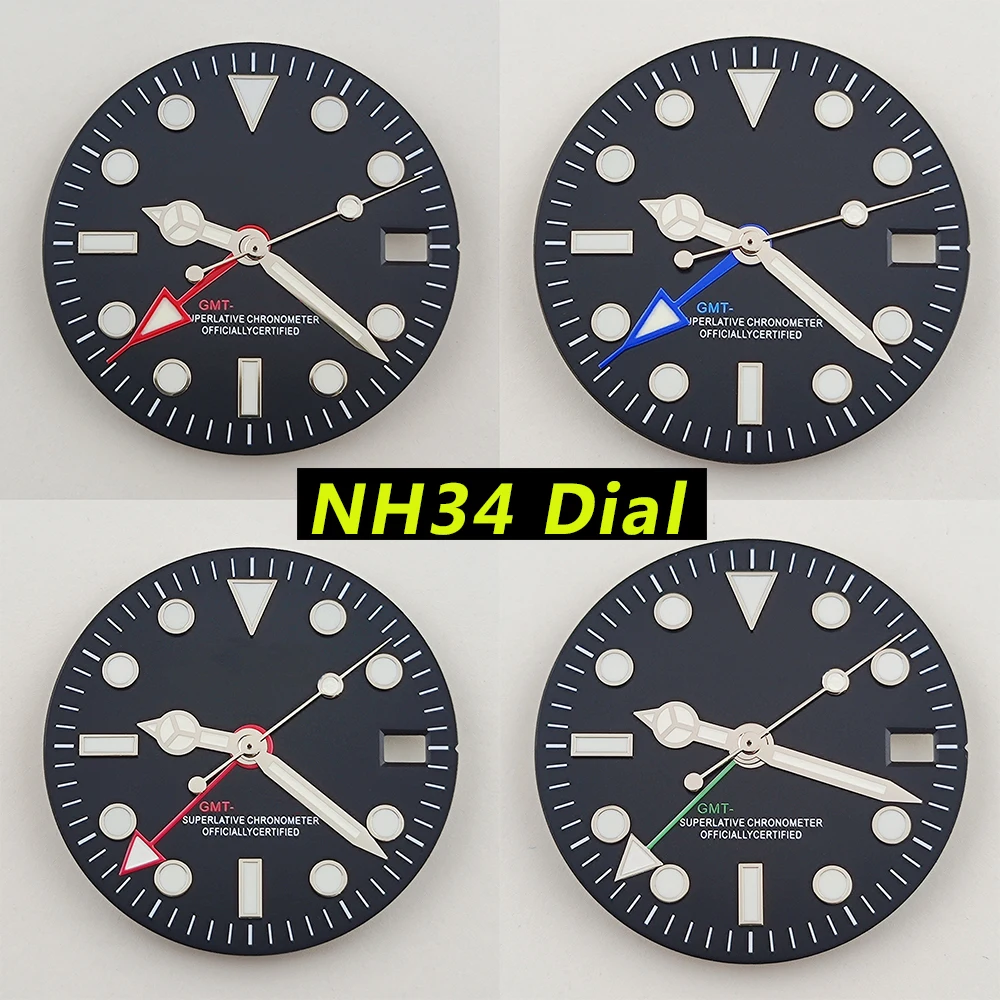 Циферблат NH34 GMT, циферблат часов, циферблат S, синий светящийся циферблат, подходит для движения NH34, аксессуары для часов, инструмент для ремонта часов 
Циферблат NH34 GMT, циферблат часов, циферблат S, синий светящийся циферблат, подходит для движения NH34, аксессуары для часов, инструмент для ремонта часов