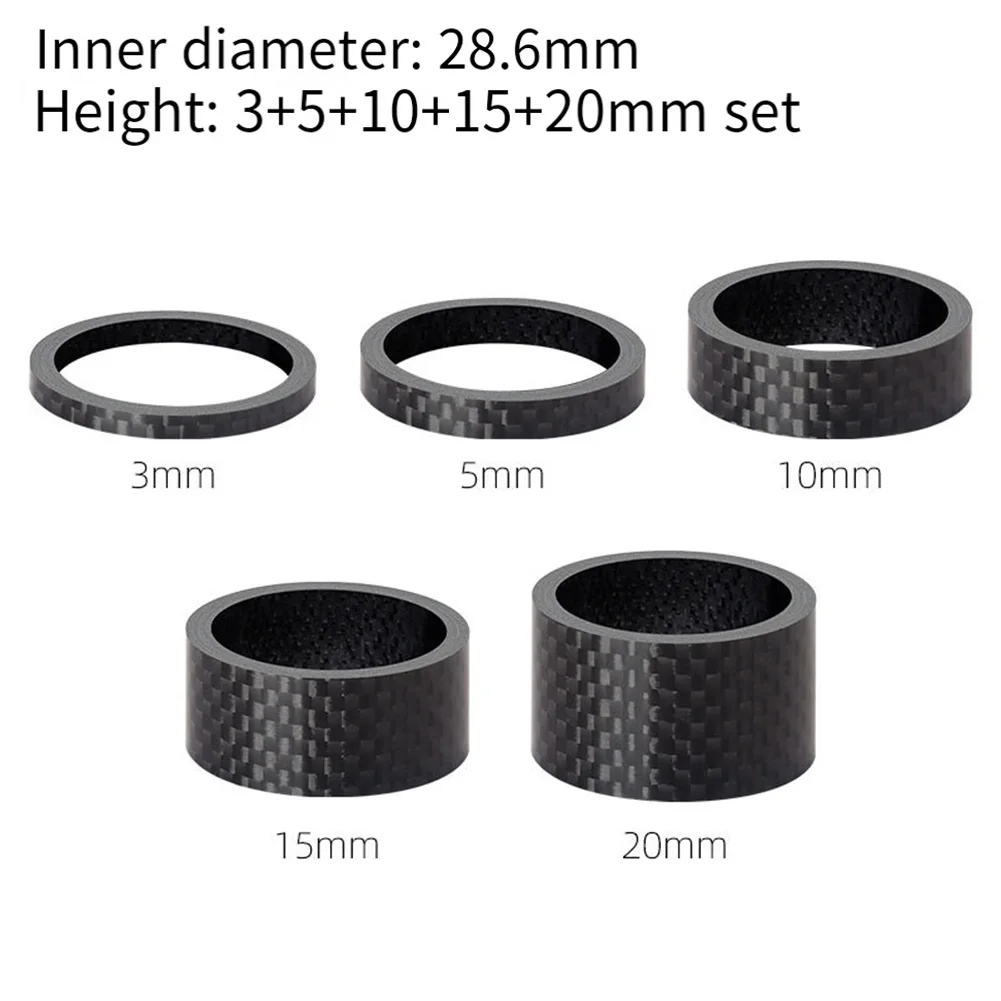 5pcs Bike Headset Spacers Carbon Fiber Fork Stem Washer For MTB Road Bike 3/5/10/15/20mm Spacer BicycleAccessories
5pcs Bike Headset Spacers Carbon Fiber Fork Stem Washer For MTB Road Bike 3/5/10/15/20mm Spacer BicycleAccessories