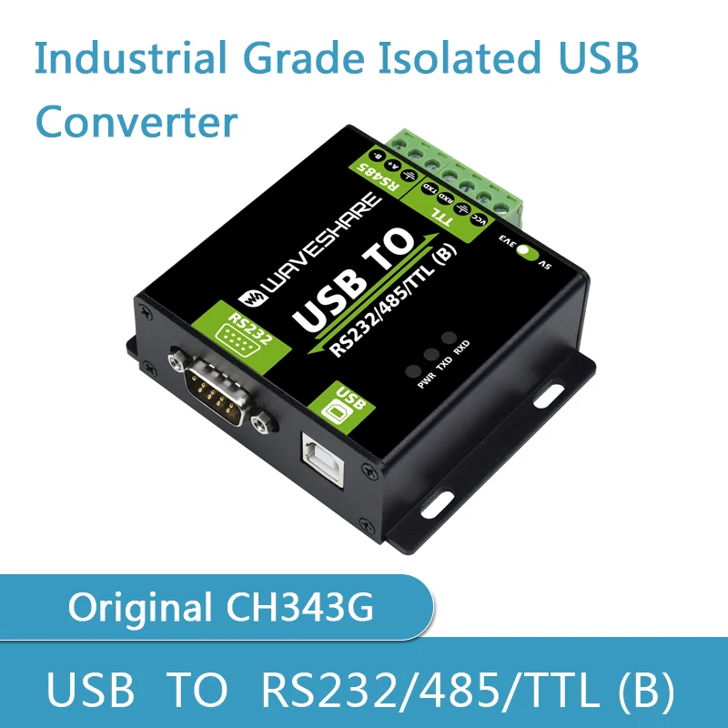 Industrial Grade USB TO RS232/485/TTL (B) Converter CH343G Isolated USB Converter,Compatible Mac/Linu/Windows 11/10/8.1/8/7
Industrial Grade USB TO RS232/485/TTL (B) Converter CH343G Isolated USB Converter,Compatible Mac/Linu/Windows 11/10/8.1/8/7