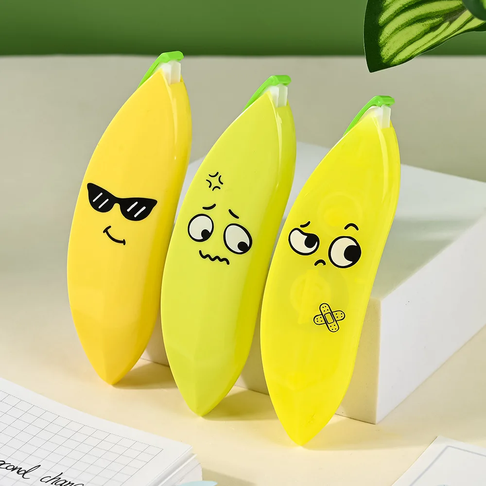 

6m*5mm Cute Banana Expression Correction Tape Kawaii White Out Corrector Promotional Gift Stationery Student Prize School Office