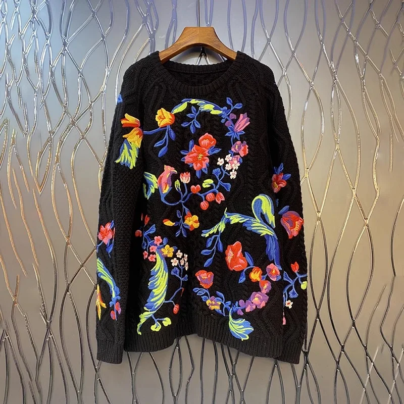 Top Quality New Sweaters 2023 Autumn Winter Wool Knitted Pullovers Women Luxurious Embroidery Long Sleeve Casual Black Jumpers
Top Quality New Sweaters 2023 Autumn Winter Wool Knitted Pullovers Women Luxurious Embroidery Long Sleeve Casual Black Jumpers
