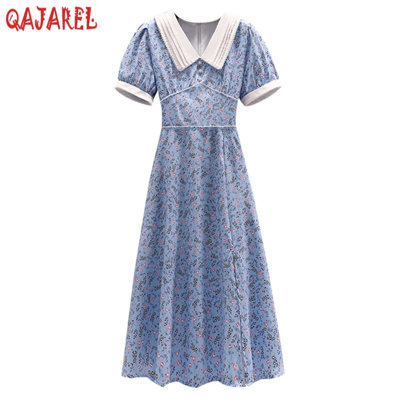 Summer Floral Short Sleeve Doll Collar Midi Dress Women Korean Vintage Casual Party Vestidos 2024 Elegant Bodycon Night Dresses
Summer Floral Short Sleeve Doll Collar Midi Dress Women Korean Vintage Casual Party Vestidos 2024 Elegant Bodycon Night Dresses