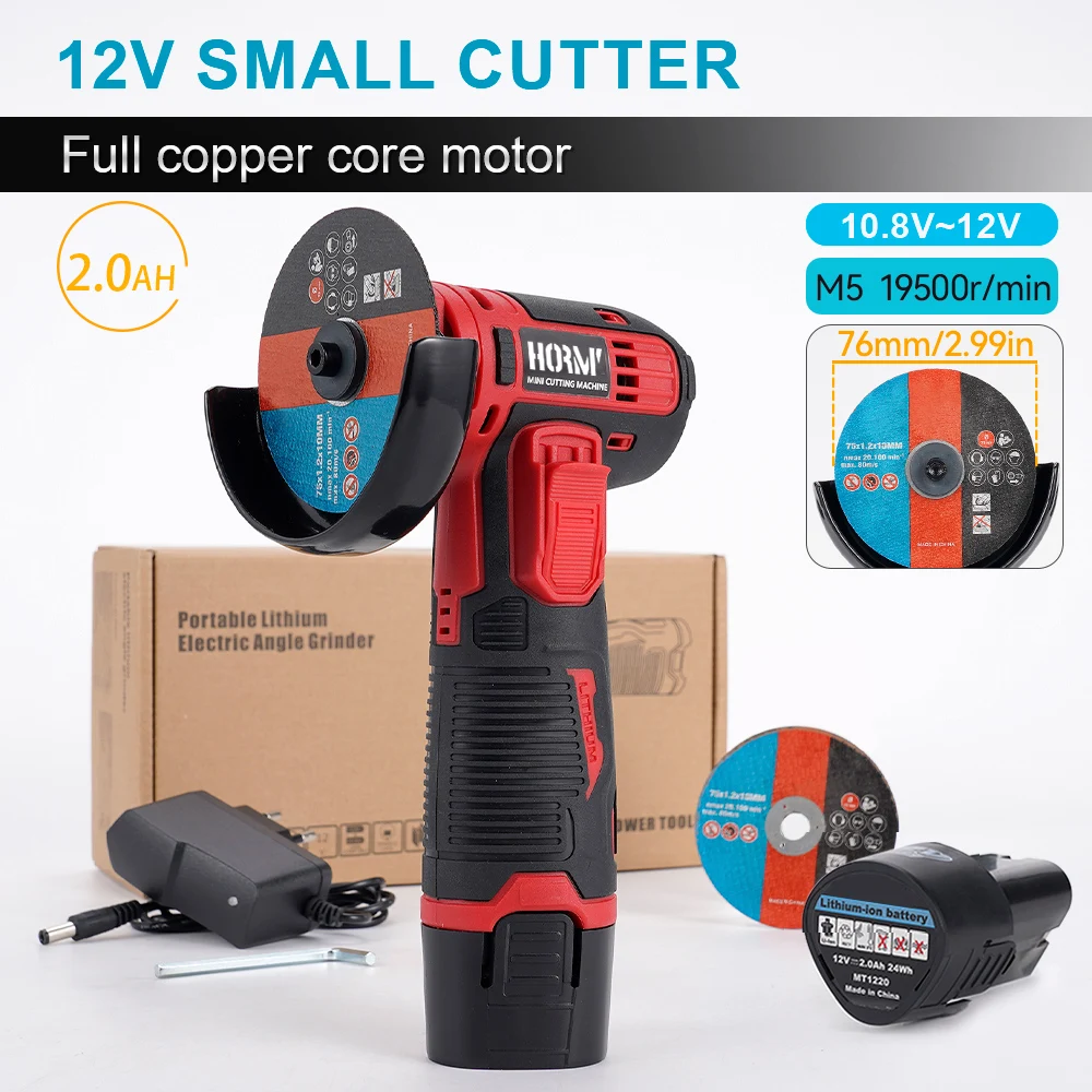 12V 19500rpm Electric Angle Grinder with Lithium Battery Cordless Mini Polishing Machine Diamond Cutting Grinder Power Tool
12V 19500rpm Electric Angle Grinder with Lithium Battery Cordless Mini Polishing Machine Diamond Cutting Grinder Power Tool