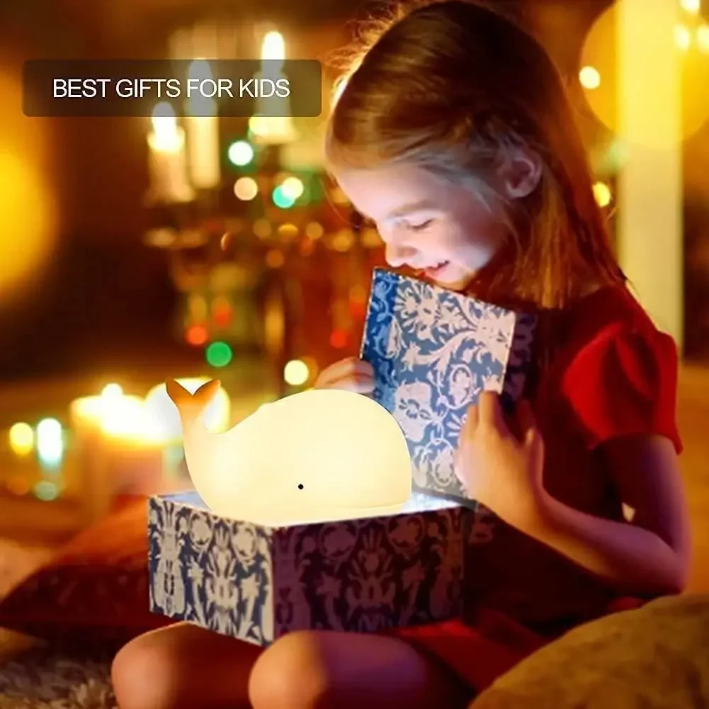 Cute Whale Night Light 7-color Silicone Usb Rechargeable Nightlights Room Decorations Table Lamp Christmas Gifts For Children
Cute Whale Night Light 7-color Silicone Usb Rechargeable Nightlights Room Decorations Table Lamp Christmas Gifts For Children