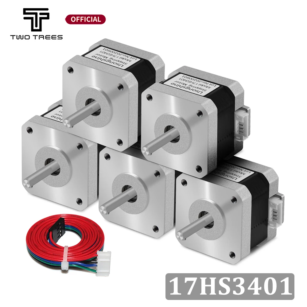 Twotrees Nema 17 Stepper Motor 23mm 17hs3401 17Ncm 1A Nema17 Step 42 Motor for CNC Extruder 3D Printer Motor
Twotrees Nema 17 Stepper Motor 23mm 17hs3401 17Ncm 1A Nema17 Step 42 Motor for CNC Extruder 3D Printer Motor