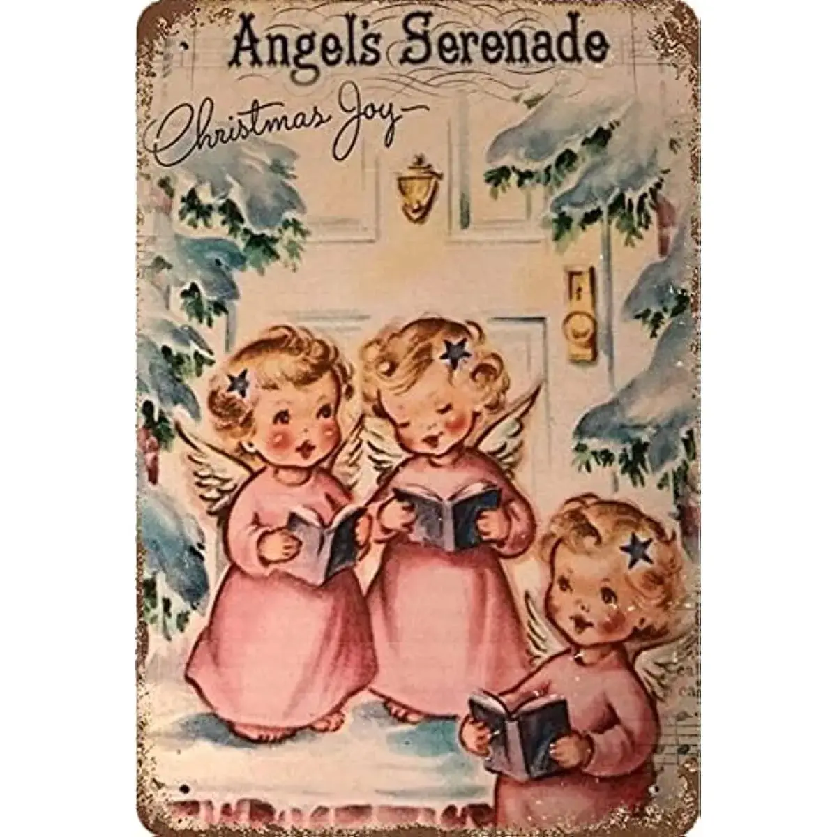 Angel Serenade Vintage Image Old Christmas Plaid Metal Tin Sign Suitable for Restaurant Cafe Bar Garage Room Wall Decoration
Angel Serenade Vintage Image Old Christmas Plaid Metal Tin Sign Suitable for Restaurant Cafe Bar Garage Room Wall Decoration
