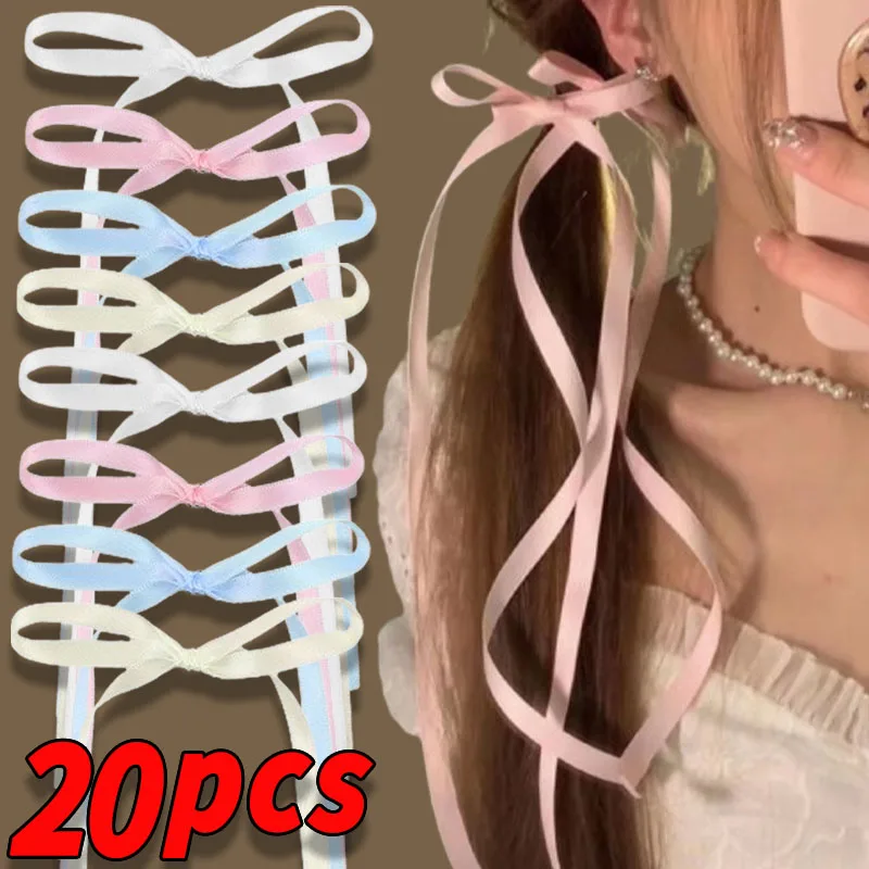 

Sweet Lolita Long Ribbon Braided Hair Clip Headband Rope Super Fairy Hair Rope Cool Double Ponytail Tie Twist Braid Accessories