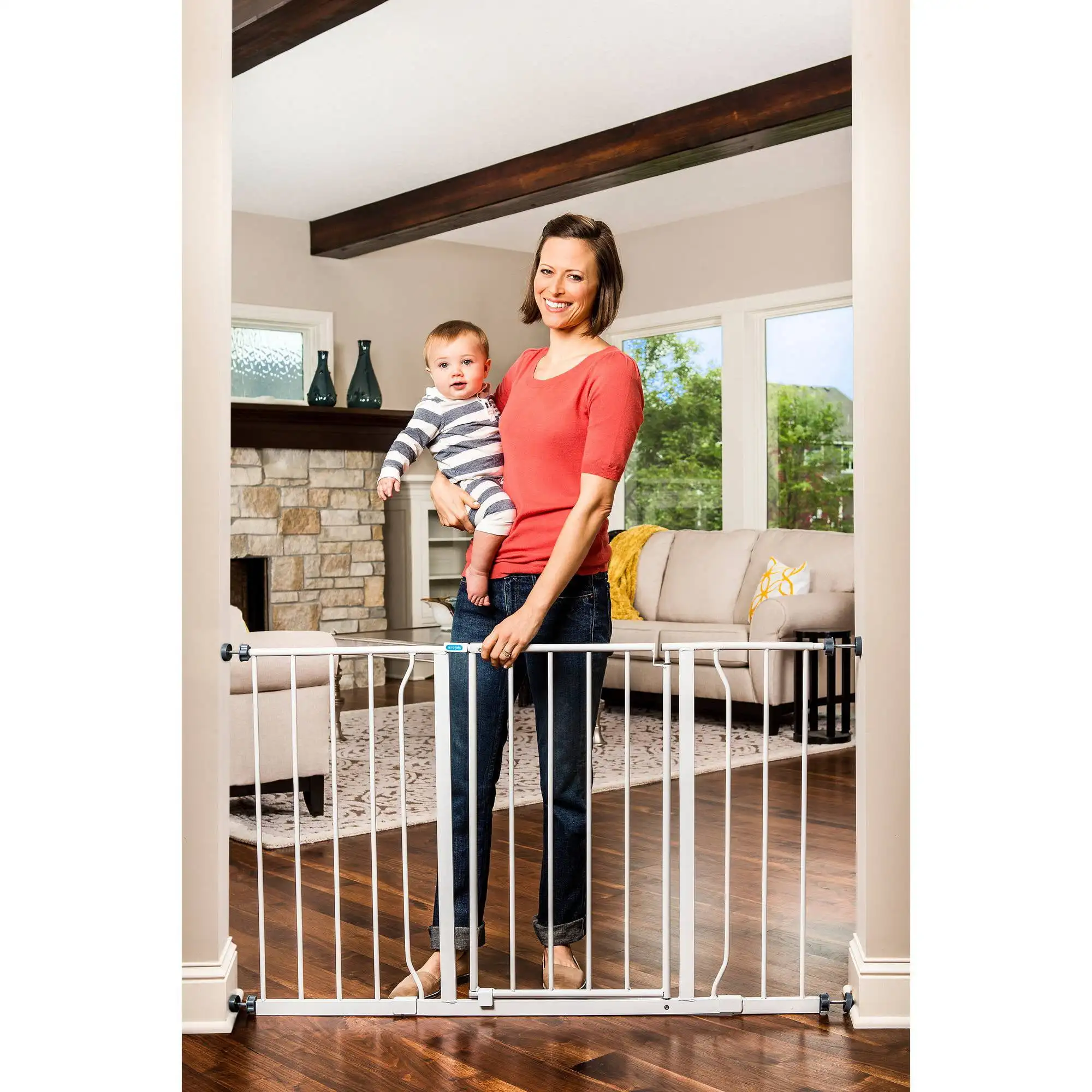 Easy Open 47-Inch Extra Wide Walk Thru Baby Safety Gate, White, Hardware Mounts Included, Ages 6 to 24 Months
Easy Open 47-Inch Extra Wide Walk Thru Baby Safety Gate, White, Hardware Mounts Included, Ages 6 to 24 Months