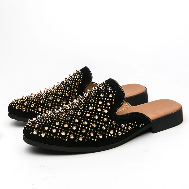 Rivet Pointed Toe Slippers Men's Summer Heelless Sandals Men's Leather Shoes Sandals Outerwear Slippers Male Casual Shoes
Rivet Pointed Toe Slippers Men's Summer Heelless Sandals Men's Leather Shoes Sandals Outerwear Slippers Male Casual Shoes