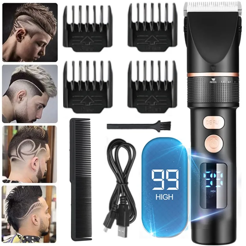 Hair Clippers for Men Cordless Close Cutting T-Blade Professional Full Metal Hair Cutting Beard Clipper Set with LED Grooming
Hair Clippers for Men Cordless Close Cutting T-Blade Professional Full Metal Hair Cutting Beard Clipper Set with LED Grooming