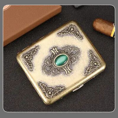 

New Handmade Metal Carved Cigarette Cases Holder Box Holds 20 Cigarettes Gifts