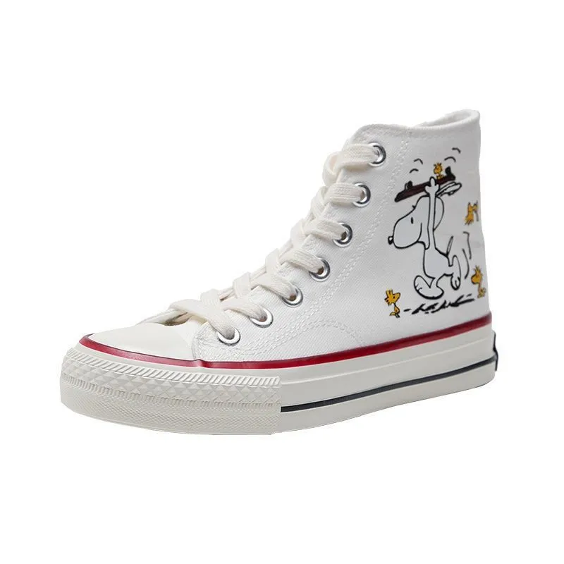 Новинка парусиновые туфли Snoopy Sanrio кавайная Студенческая мультяшная повседневная обувь с высоким берцем граффити симпатичные белые туфли на плоской подошве для девочек детские подарки
Новинка парусиновые туфли Snoopy Sanrio кавайная Студенческая мультяшная повседневная обувь с высоким берцем граффити симпатичные белые туфли на плоской подошве для девочек детские подарки