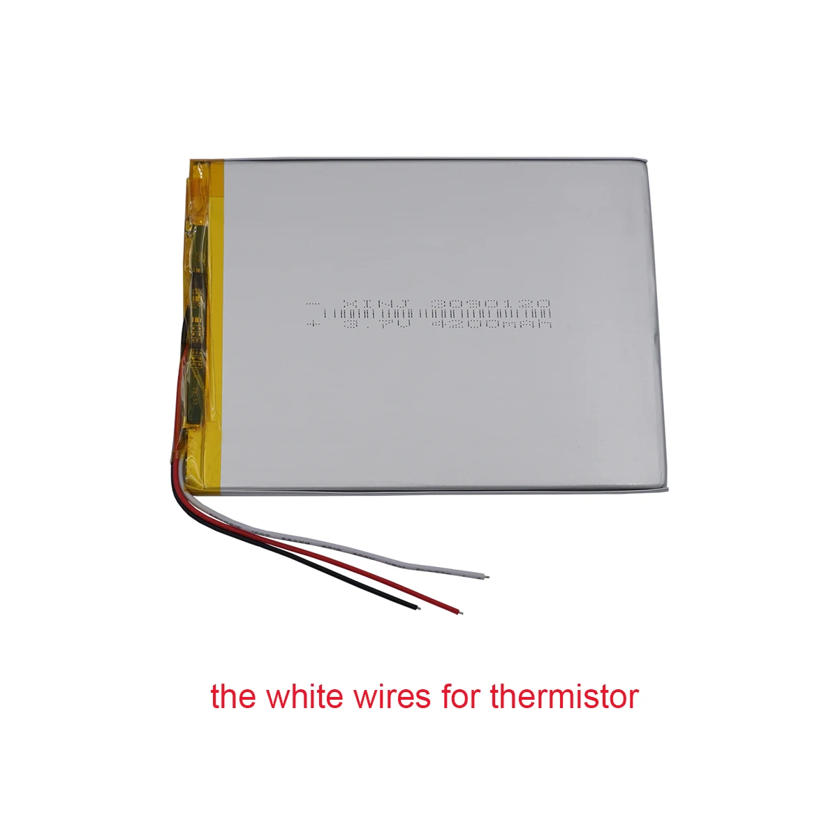 3.7V 4200 mAh 15.54Wh Thermistor 3 Wires Polymer Li Lipo Rechargeable Battery Cell 3090120 For GPS LED Light Tv Box Tablet PC
3.7V 4200 mAh 15.54Wh Thermistor 3 Wires Polymer Li Lipo Rechargeable Battery Cell 3090120 For GPS LED Light Tv Box Tablet PC
