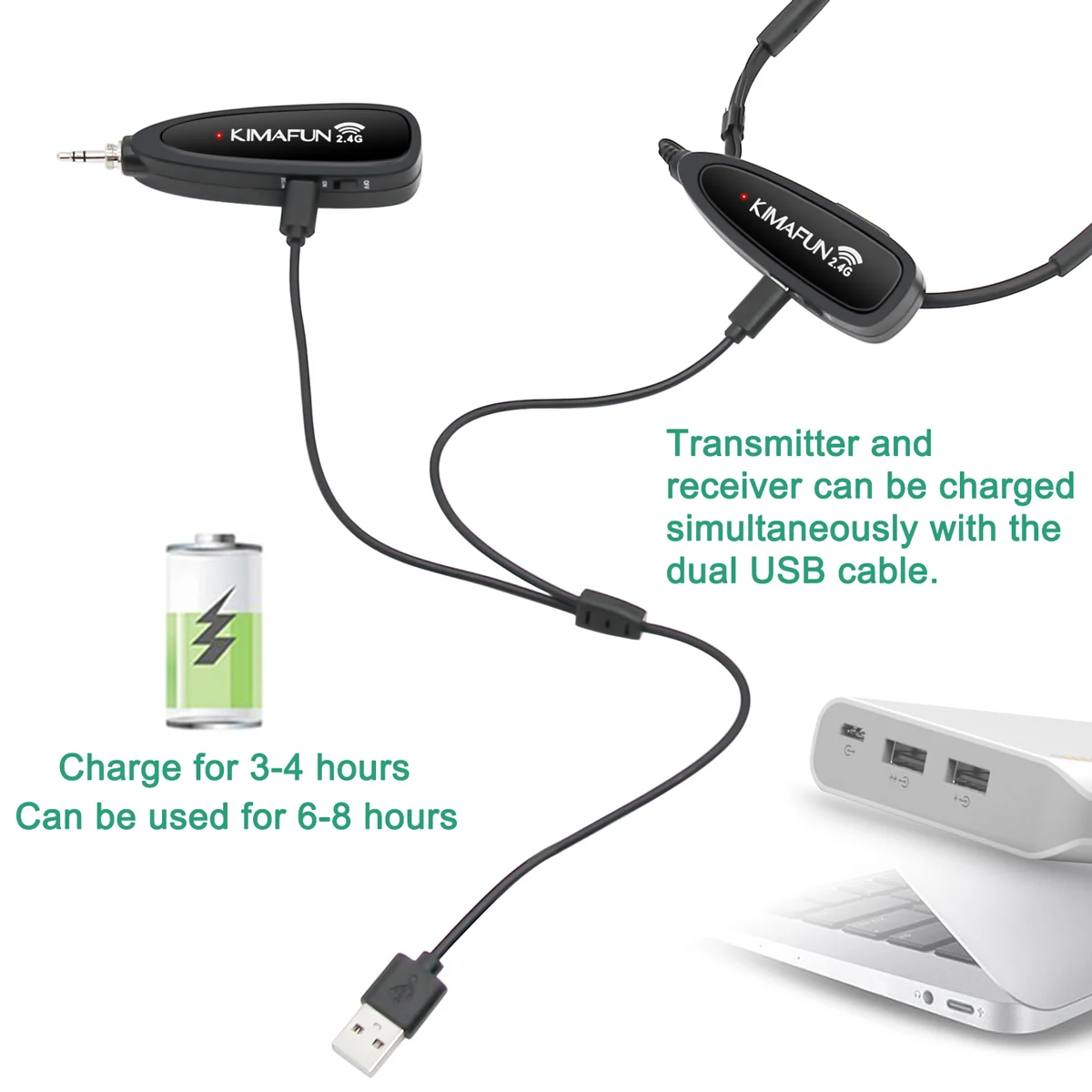 KIMAFUN 2.4G Wireless Headset Microphone System with Transmitter and Receiver Design for Stage Performance,Band Live,Busker,Sing KIMAFUN 2.4G Wireless Headset Microphone System with Transmitter and Receiver Design for Stage Performance,Band Live,Busker,Sing