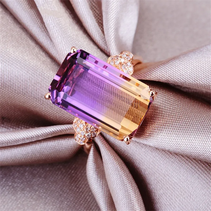 

Ofertas 2023 Fashion Purple Gradient Crystal Women's Ring For Engagement Party Wedding Jewelry Accessories Size 6-10