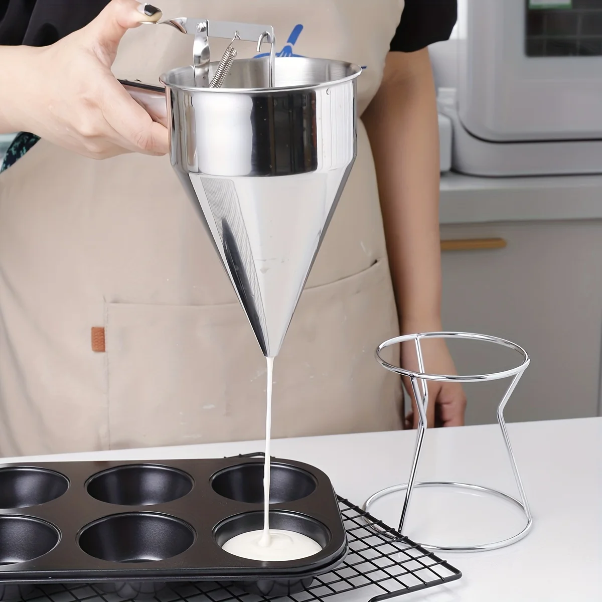 , Stainless Steel Piston Funnel, Octopus Balls Tools With Rack, Batter Dispenser Cake Decorating Tool, Funnel Dispenser With Sta
, Stainless Steel Piston Funnel, Octopus Balls Tools With Rack, Batter Dispenser Cake Decorating Tool, Funnel Dispenser With Sta