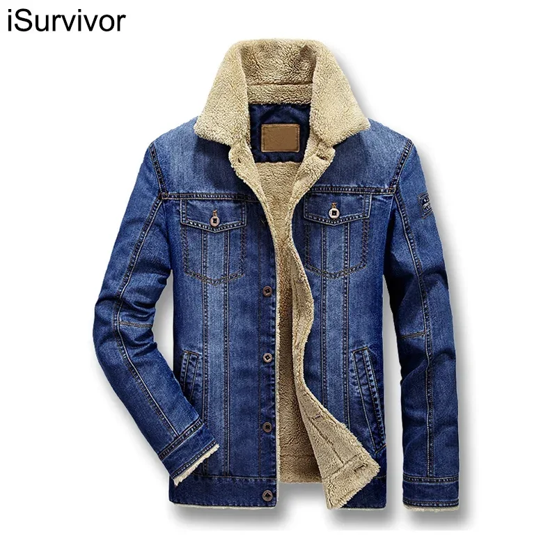 

iSurvivor 2022 Men Denim Jeans Jackets Coats Jaqueta Masculina Male Casual Fashion Slim Fitted Spring Thick Jackets Hombre Coats