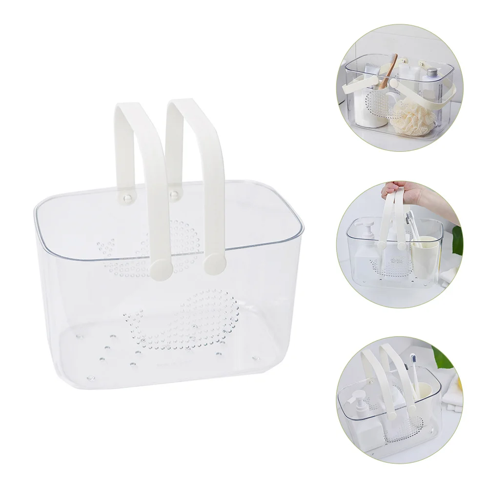 

Bath Basket Plastic Toiletry for Bathroom Laundry Handbags Organizer Storage with Handles Shower Baskets Take Portable Drainage